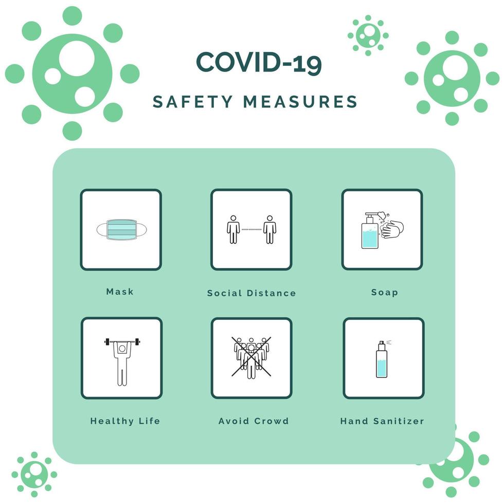 misure di sicurezza per banner infografici da corona vettore