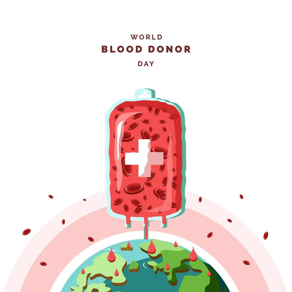 illustrazione della giornata mondiale del donatore di sangue vettore