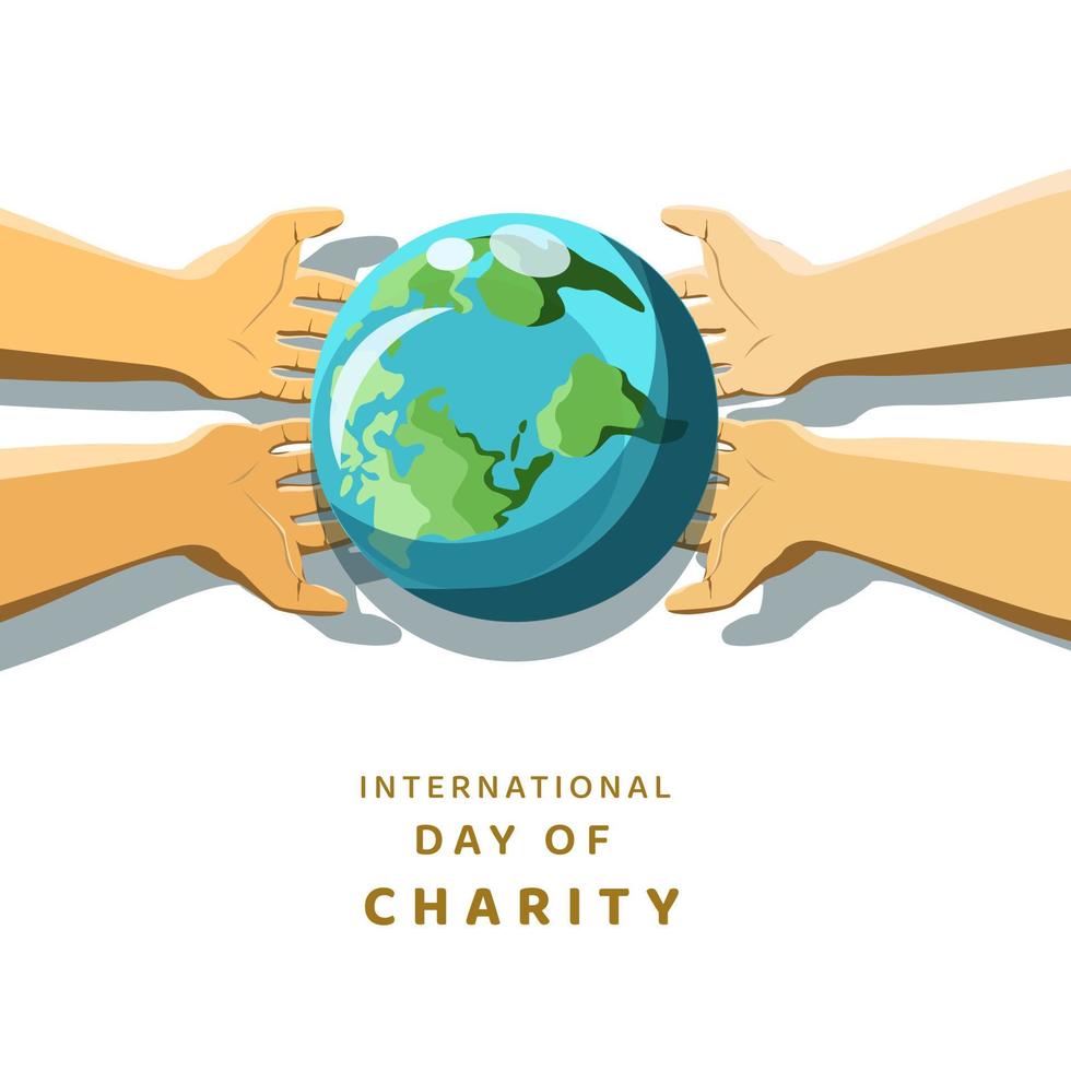 giornata internazionale di beneficenza, illustrazione di design per la giornata di beneficenza a tema vettore