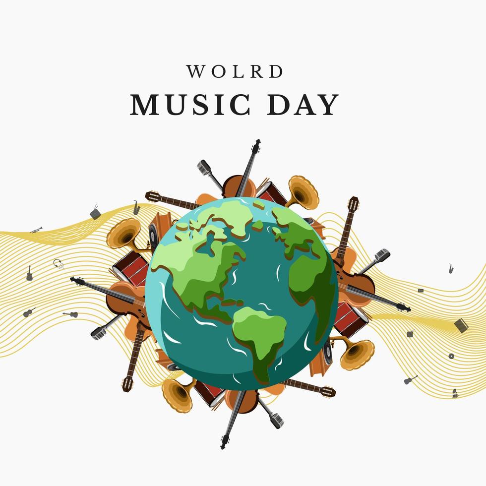 illustrazione vettoriale della giornata mondiale della musica