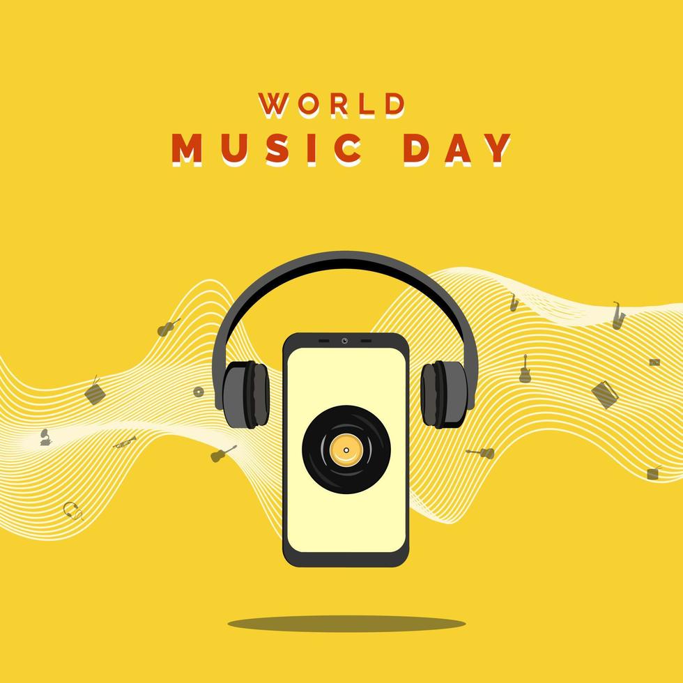 giornata mondiale della musica, design dell'immagine per la musica a tema vettore