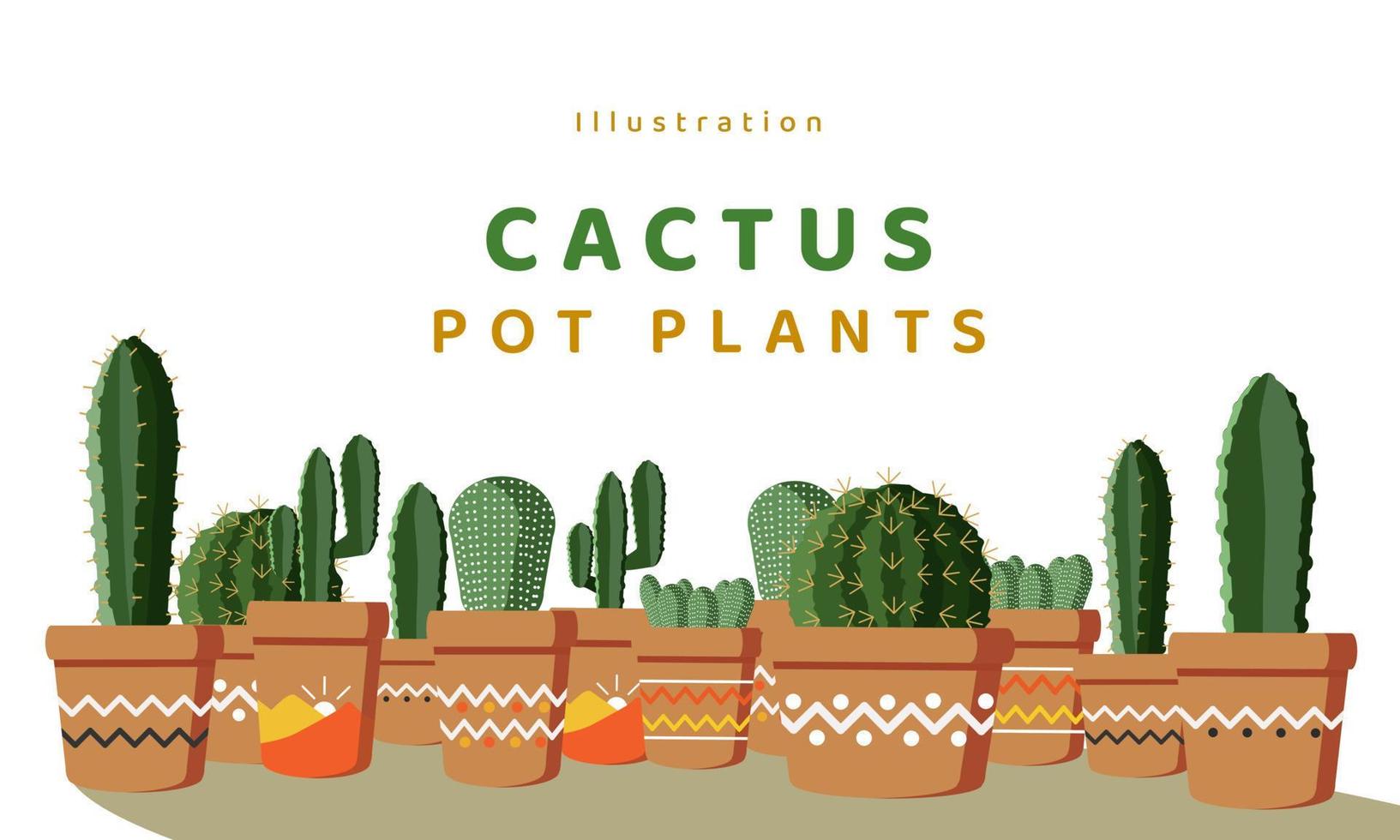 illustrazione di sfondo della pianta in vaso di cactus vettore