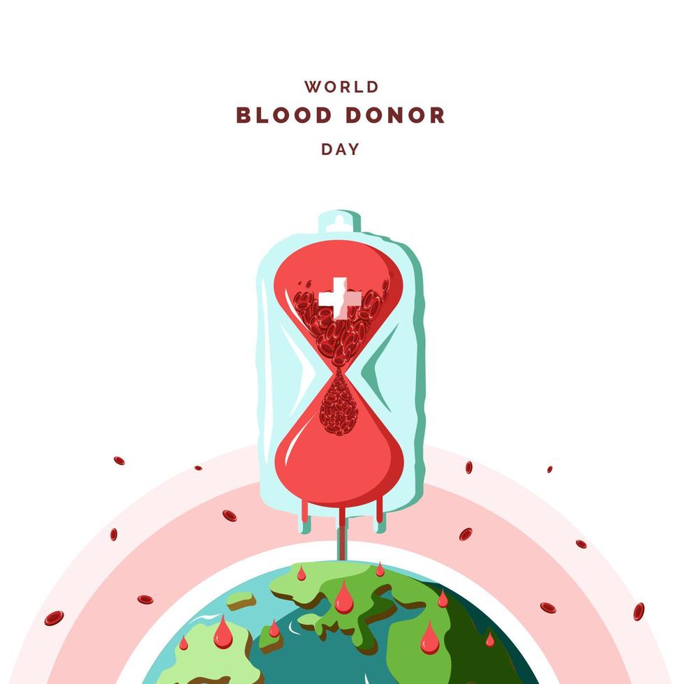 illustrazione della giornata mondiale del donatore di sangue vettore