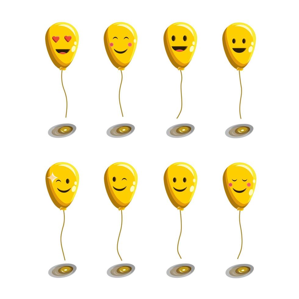 illustrazione vettoriale di raccolta di palloncini di espressione felice