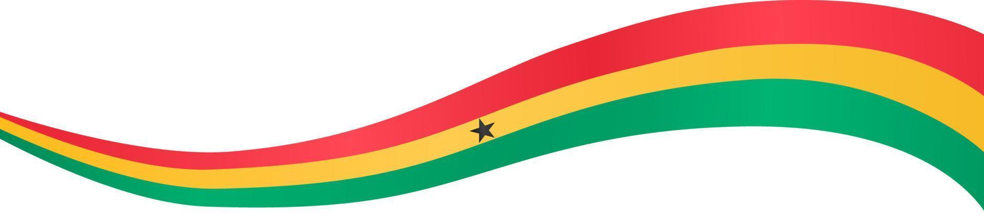 onda bandiera ghana isolata su png o sfondo trasparente, simbolo ghana. illustrazione vettoriale