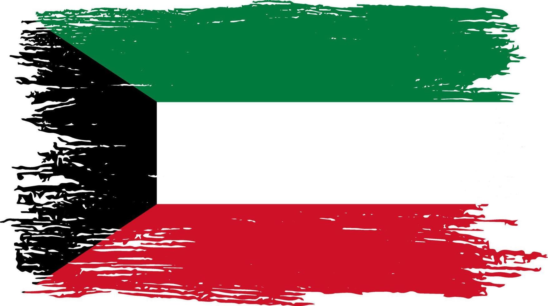 bandiera del kuwait con vernice a pennello testurizzata isolata su png o sfondo trasparente. simbolo del kuwait. illustrazione vettoriale