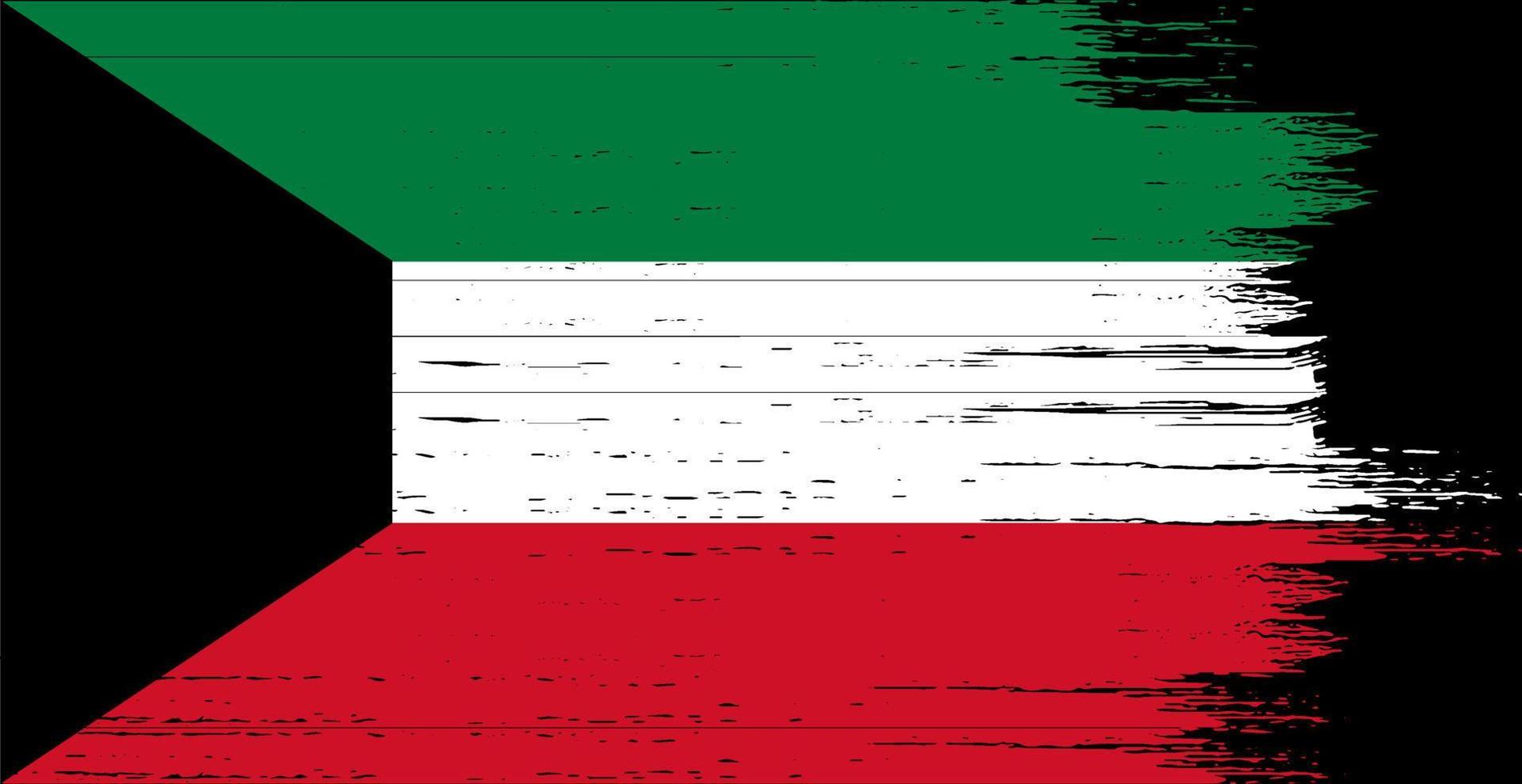 bandiera del kuwait con vernice a pennello testurizzata isolata su png o sfondo trasparente. simbolo del kuwait. illustrazione vettoriale