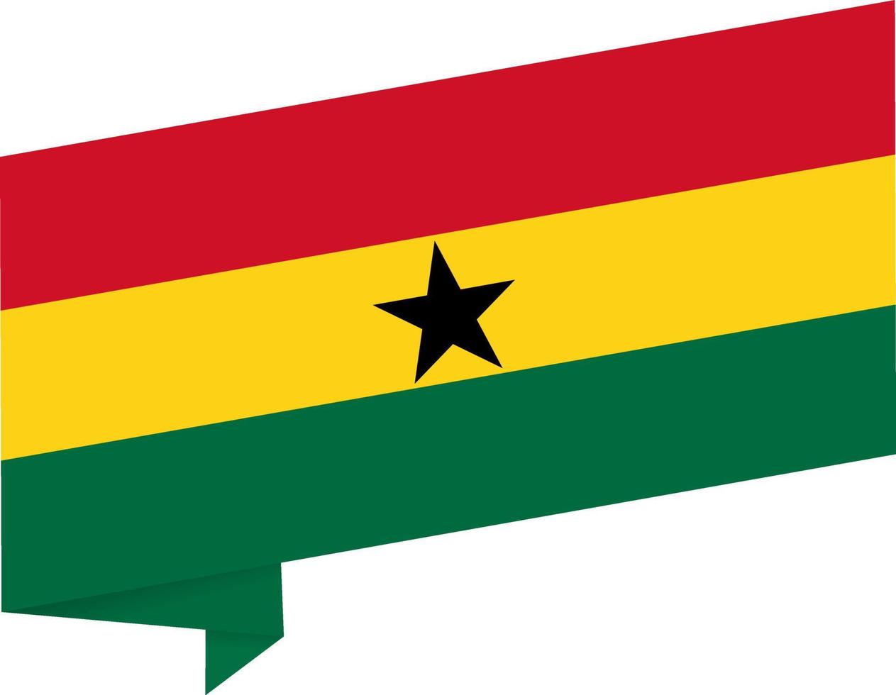 onda bandiera ghana isolata su png o sfondo trasparente, simbolo ghana. illustrazione vettoriale
