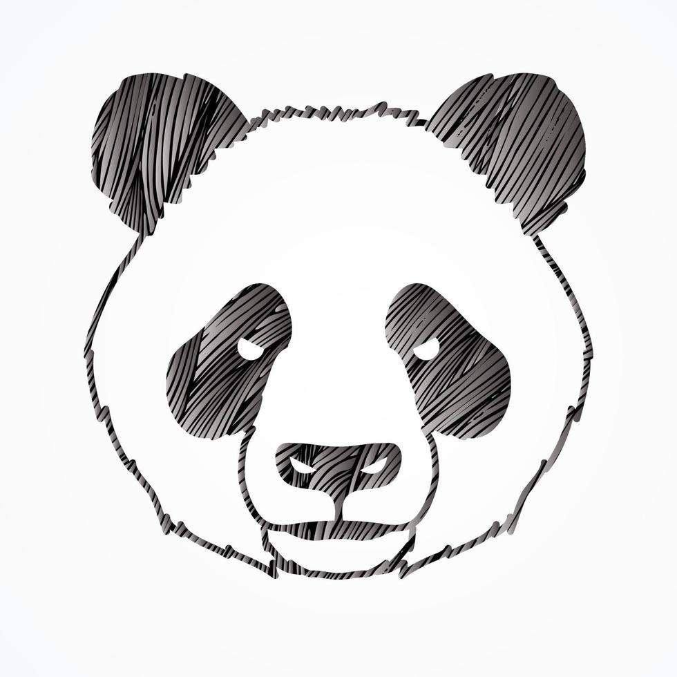 faccia di testa di panda arrabbiato vettore