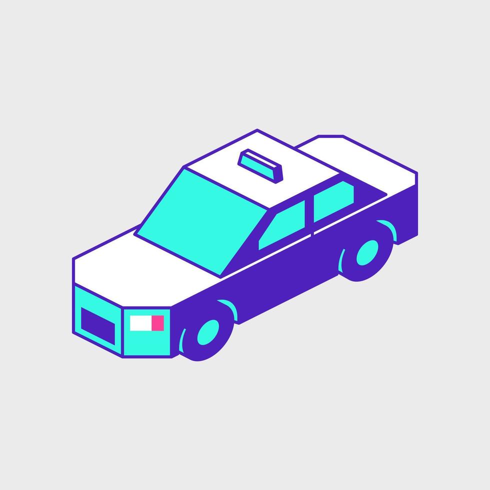 illustrazione dell'icona vettoriale isometrica dell'auto del taxi