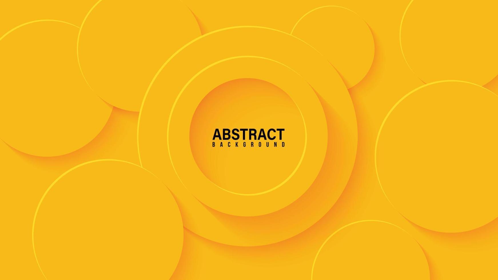 sfondo astratto con strato papercut giallo cerchio 3d, illustrazione vettoriale
