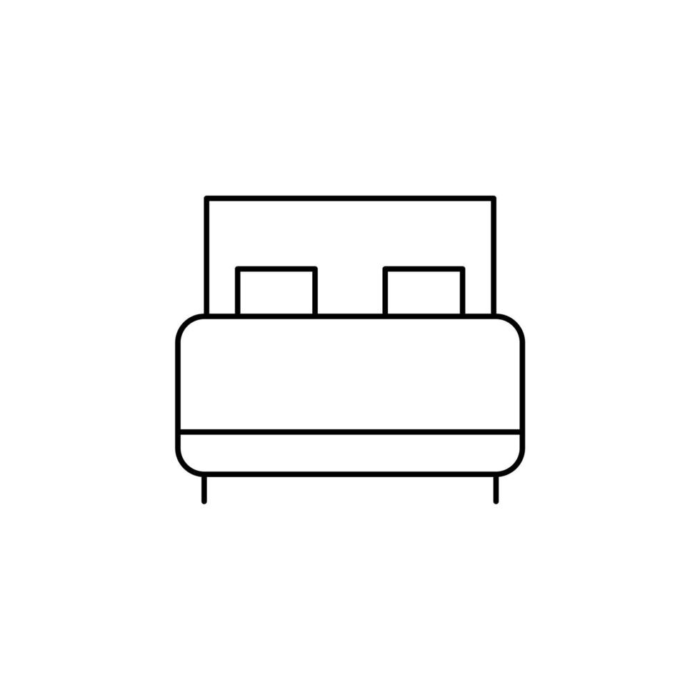 letto, camera da letto icona linea sottile illustrazione vettoriale modello logo. adatto a molti scopi.