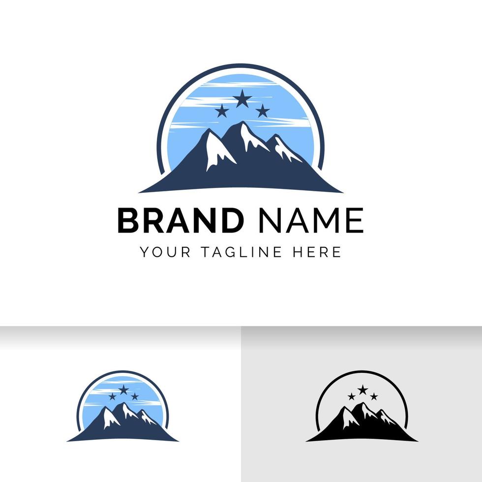 simbolo del segno di progettazione del logo di montagna. modello di design del logo all'aperto. vettore