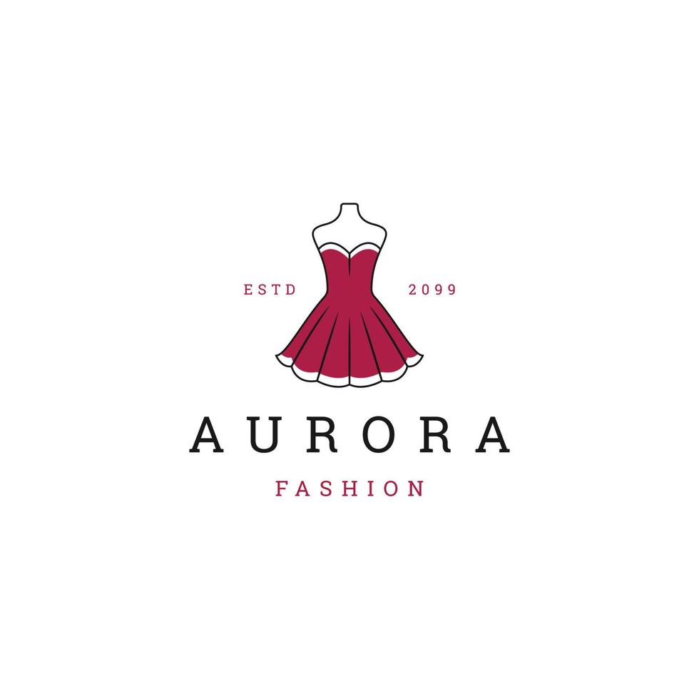 aurora bellezza moda vestito logo icona modello di progettazione vettore piatto