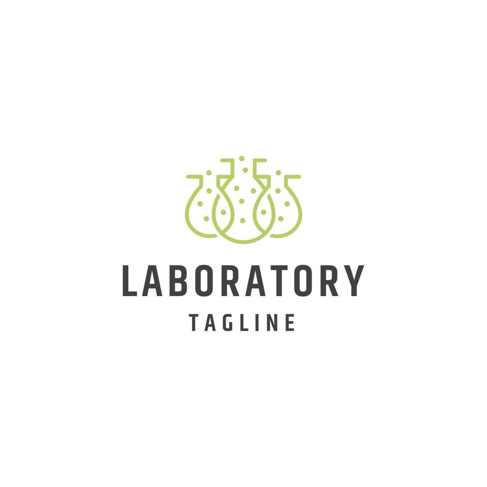 vettore piatto del modello di progettazione dell'icona del logo del laboratorio di vetro della farmacia