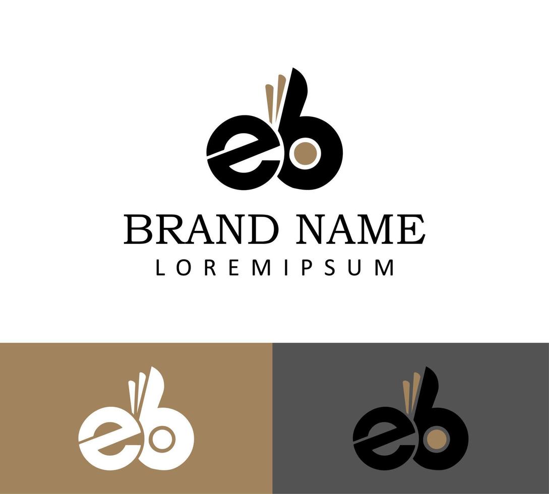 modello di progettazione del logo della lettera e e b vettore