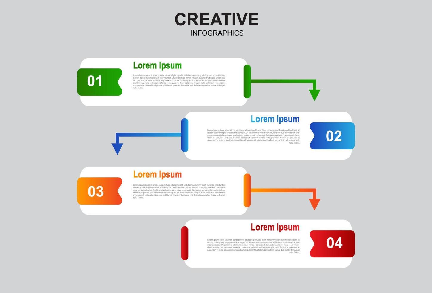 design dell'elemento infografico con 4 fasi per la presentazione e il business. vettore