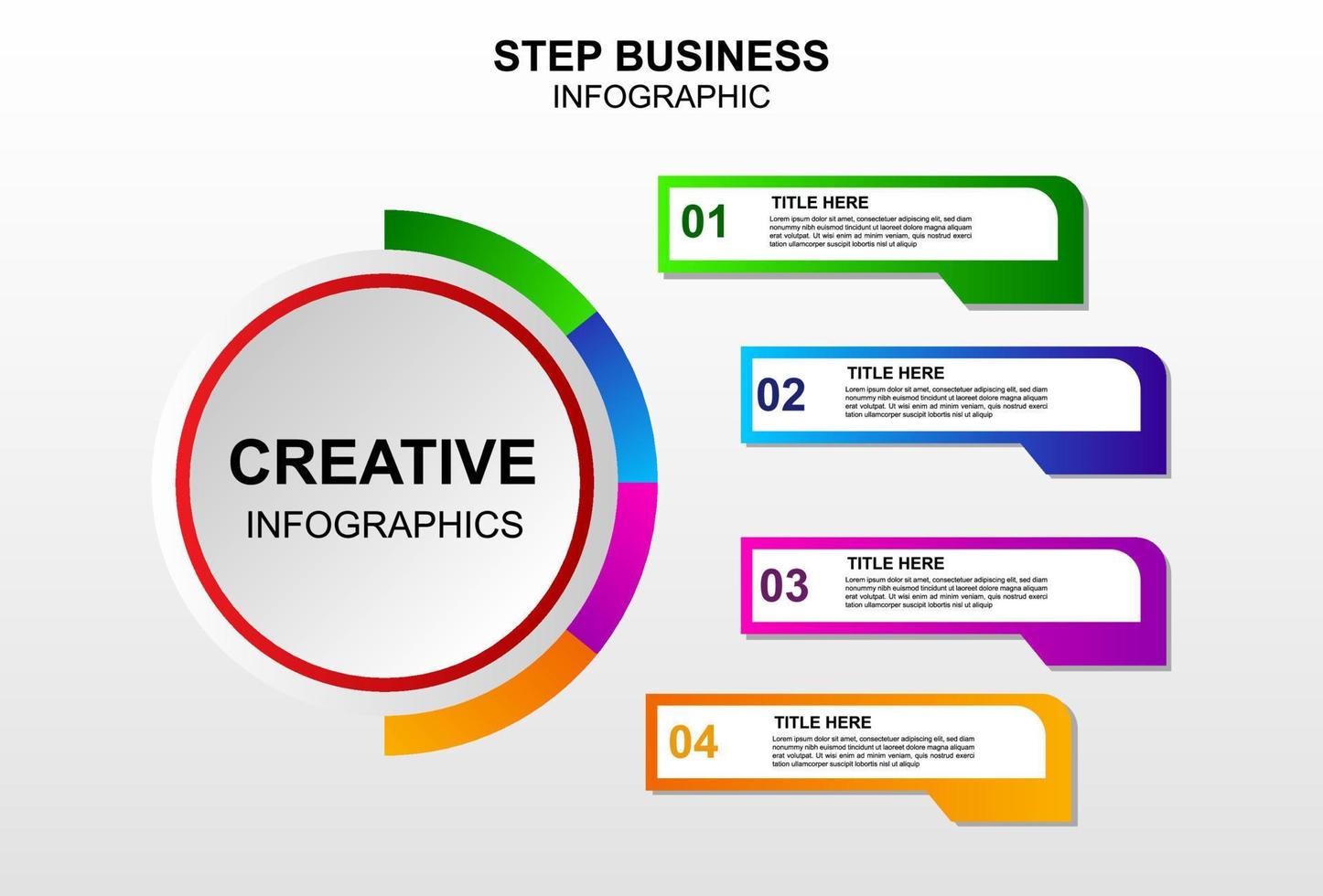 design dell'elemento infografico con 4 fasi per la presentazione e il business. vettore