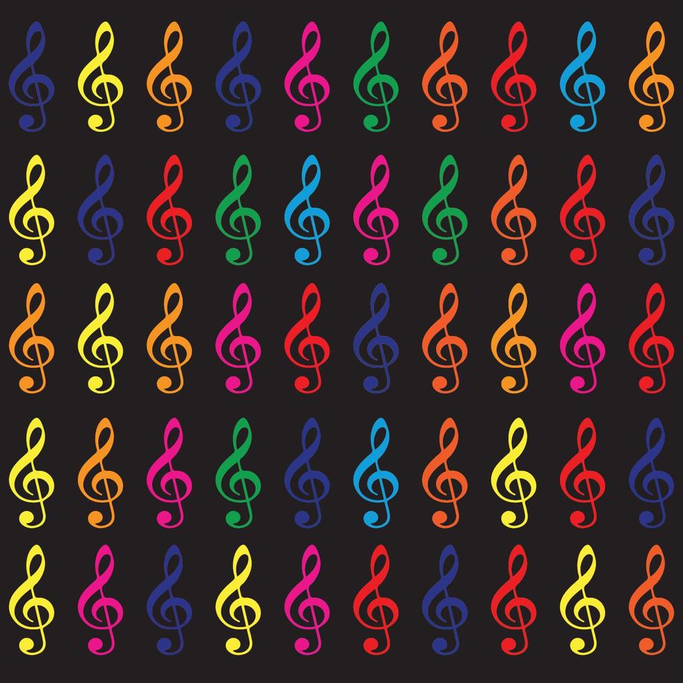 colorato chiave di violino pantron su sfondo nero vettore