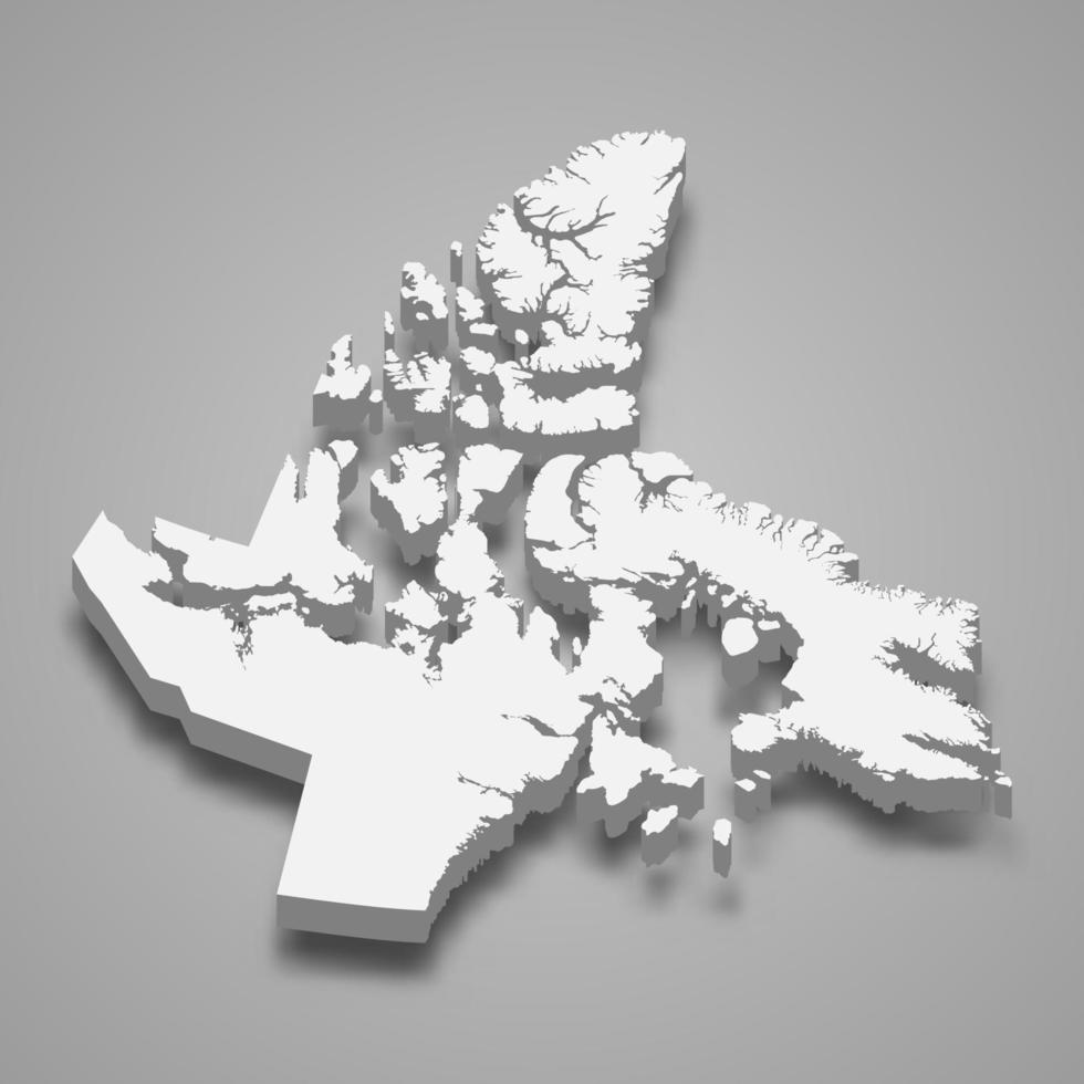 mappa 3d provincia del canada vettore