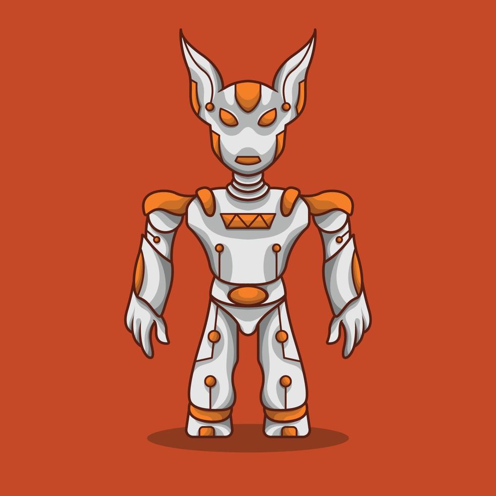 neko mascotte robot mecha umanoide vettore