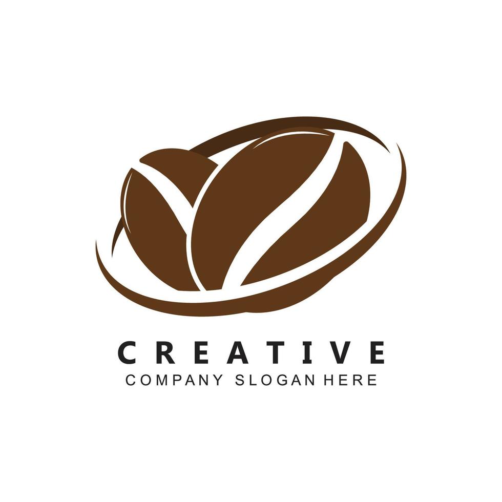 vettore di logo della pianta del chicco di caffè per l'illustrazione di progettazione della bevanda del caffè