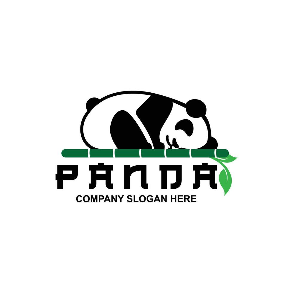 carino panda logo disegno vettoriale, illustrazione di sfondo animale vettore