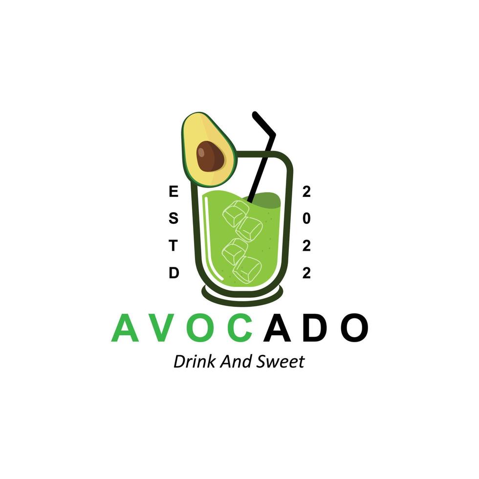 illustrazione vettoriale del logo della frutta di avocado frutta fresca di colore verde, disponibile sul mercato può essere per succhi di frutta o per la salute del corpo, design serigrafico, adesivo, banner, azienda di frutta