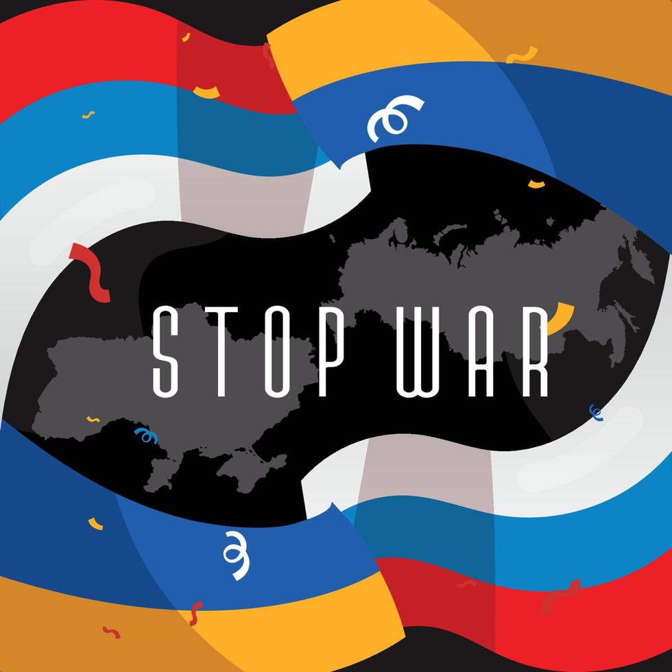 russia e ucraina conflitto guerra mondiale logo design, illustrazione vettoriale fermare la guerra e fare la pace