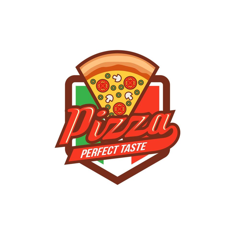 illustrazione vettoriale del modello di progettazione del logo della pizza