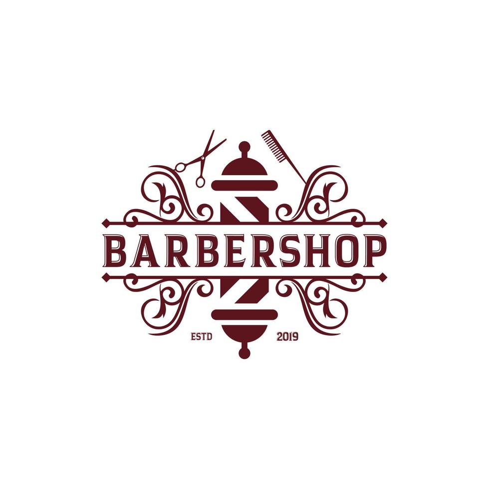 modello vettoriale logo vintage barbiere