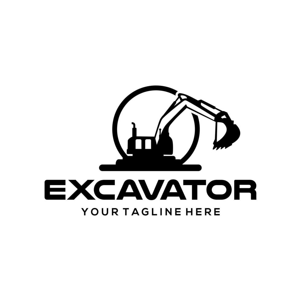 il logo dell'escavatore progetta il modello di vettore