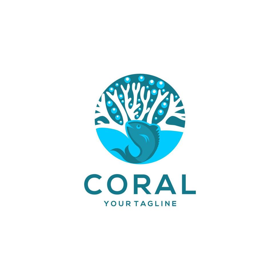 modello di vettore di disegno dell'icona di corallo logo