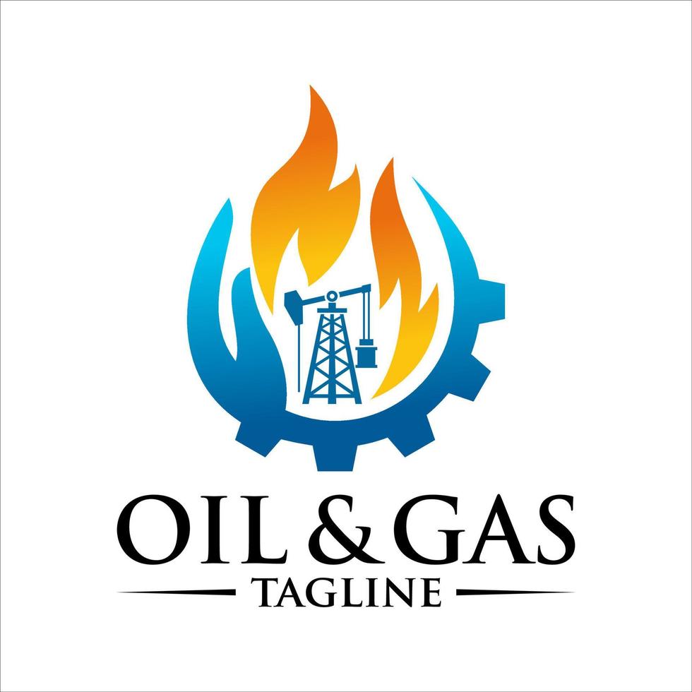modello di logo dell'industria petrolifera e del gas vettore