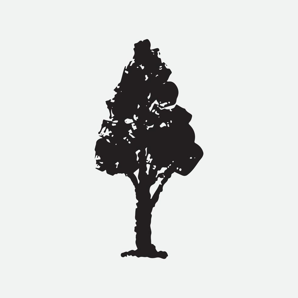 illustrazione della siluetta dell'albero vettore