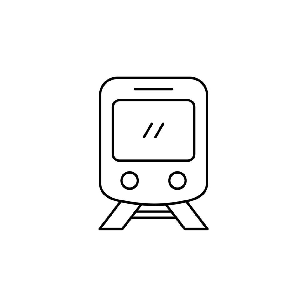 treno, locomotiva, trasporto icona linea sottile illustrazione vettoriale modello logo. adatto a molti scopi.