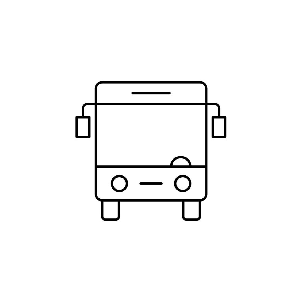 bus, autobus, pubblico, trasporto icona linea sottile illustrazione vettoriale modello logo. adatto a molti scopi.