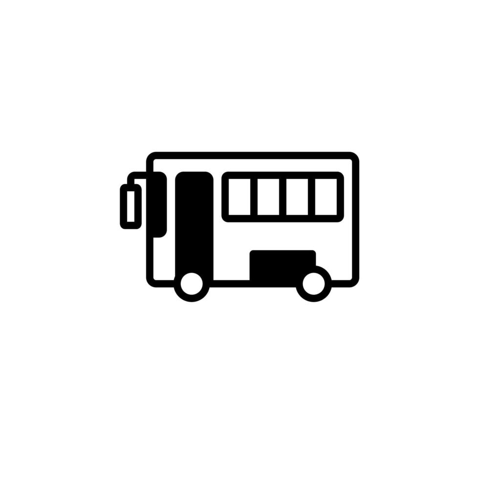 bus, autobus, pubblico, trasporto icona linea continua illustrazione vettoriale modello logo. adatto a molti scopi.