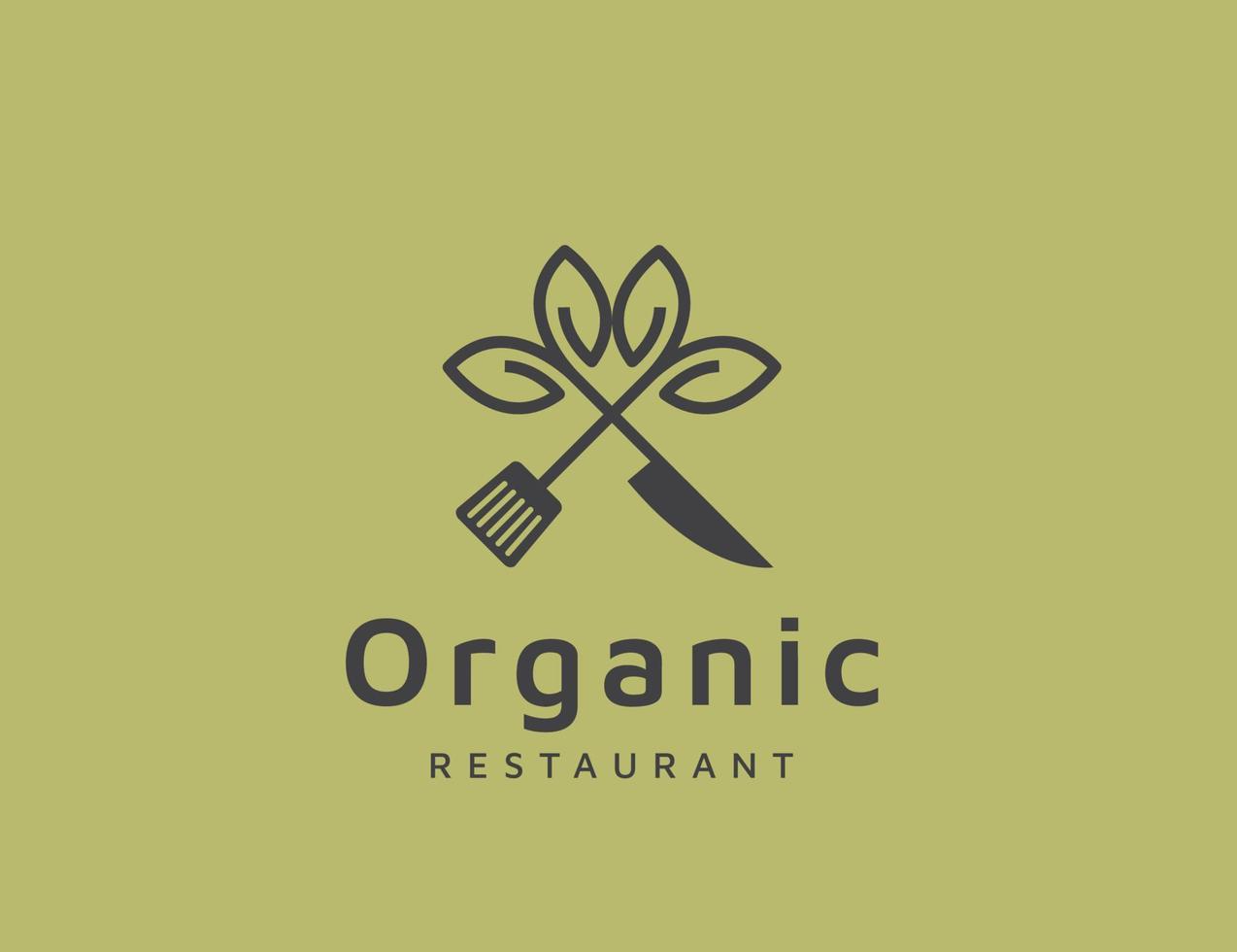 design del logo del ristorante biologico vettore