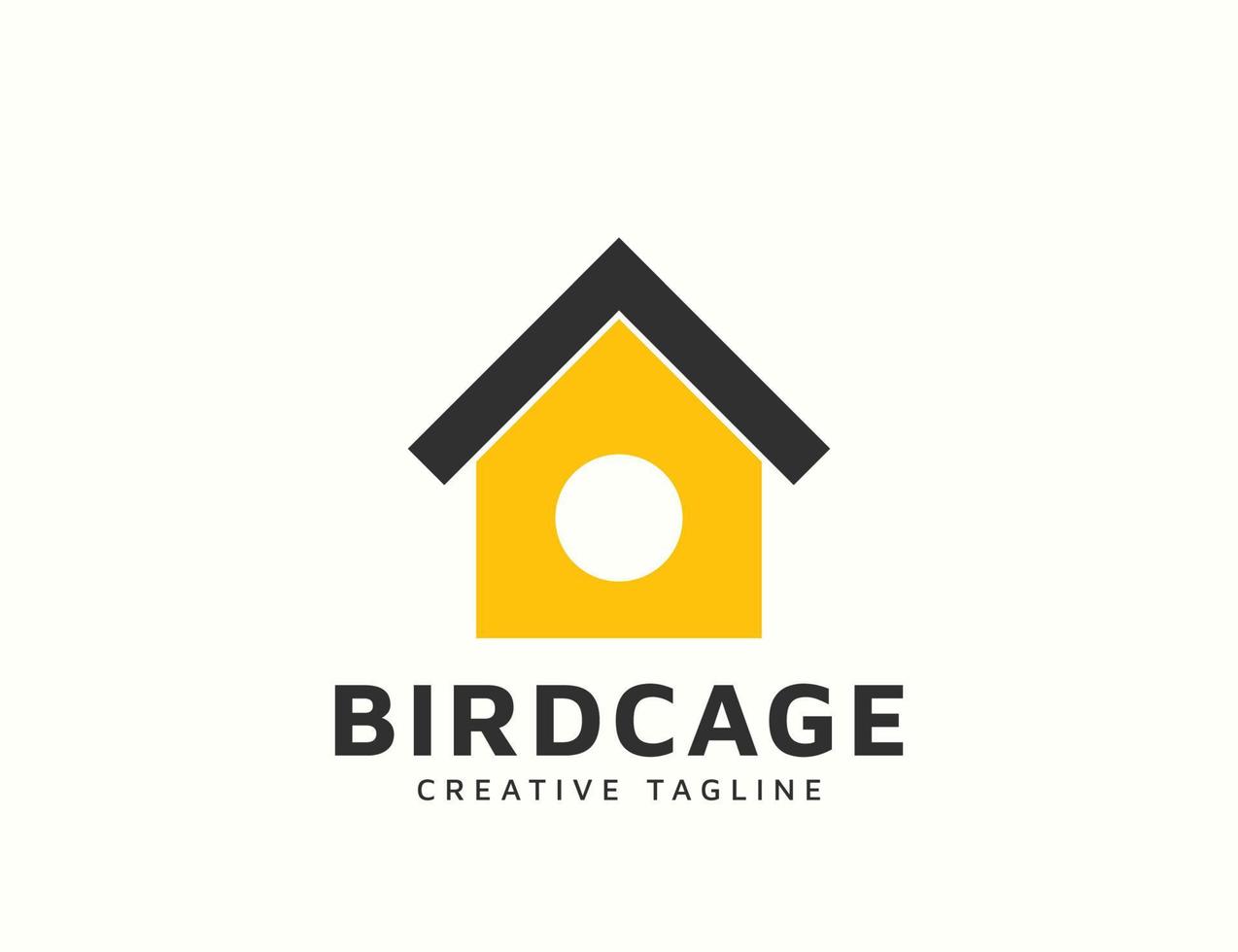 design del logo della gabbia per uccelli vettore