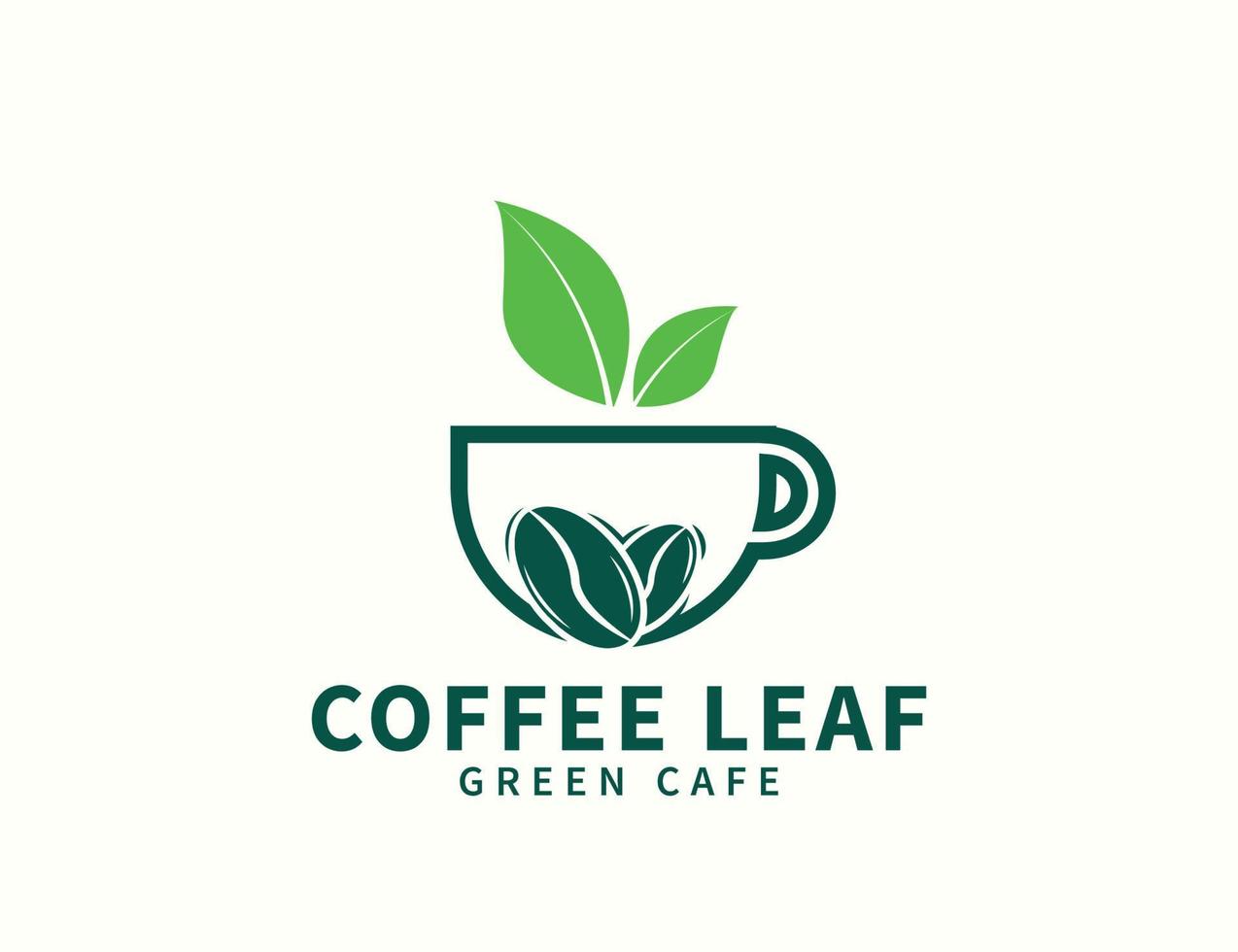 design del logo foglia di caffè vettore