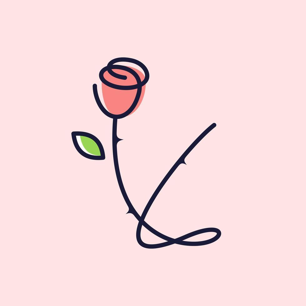 iniziale e fiore di rosa vettore
