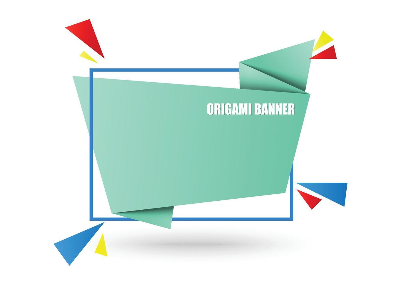 banner origami astratto acqua menta vettore