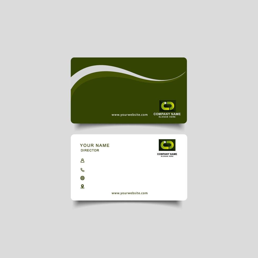 design biglietto da visita su sfondo verde. concetto pulito e moderno. vettore