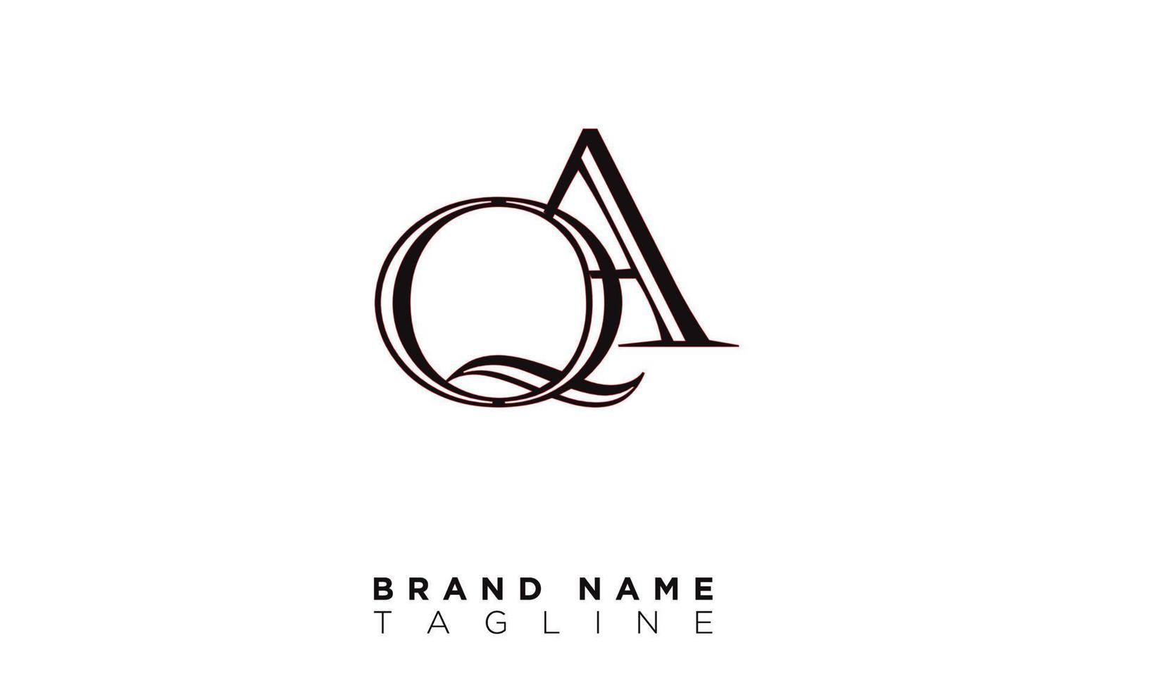 qa lettere dell'alfabeto iniziali monogramma logo aq, q e a vettore