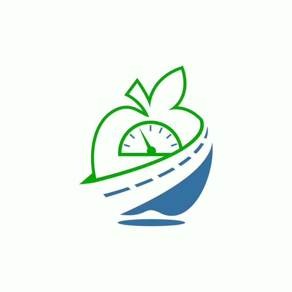 vettore di logo del viaggio di perdita di peso della mela