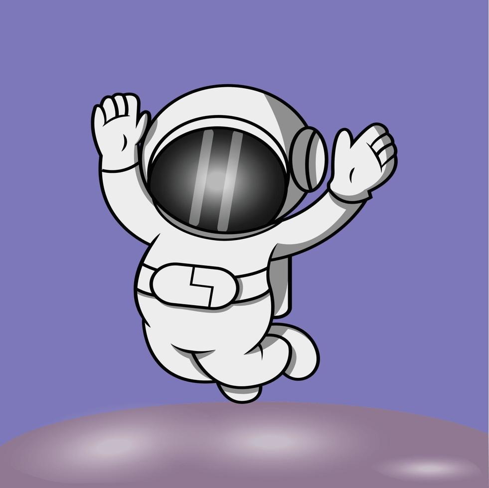 simpatico astronauta che vola in volo libero vettore