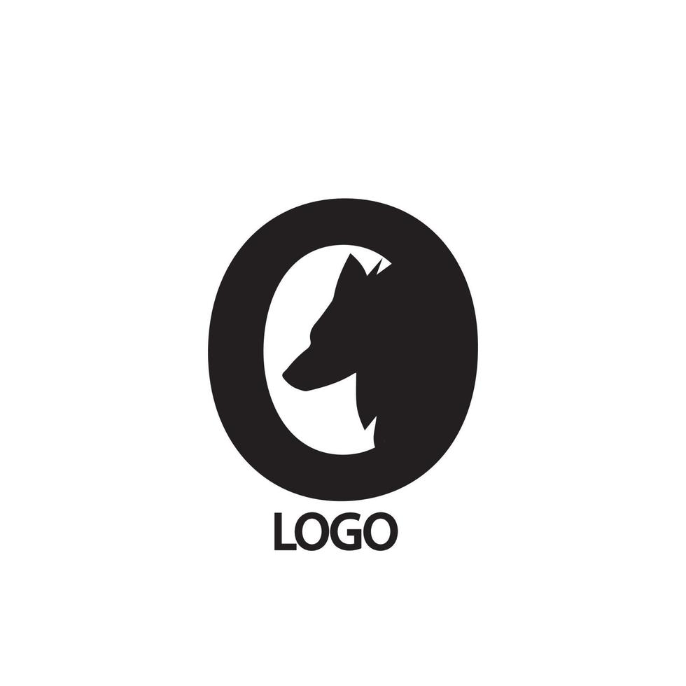 modello di progettazione di logo di concetto creativo semplice lupo vettore