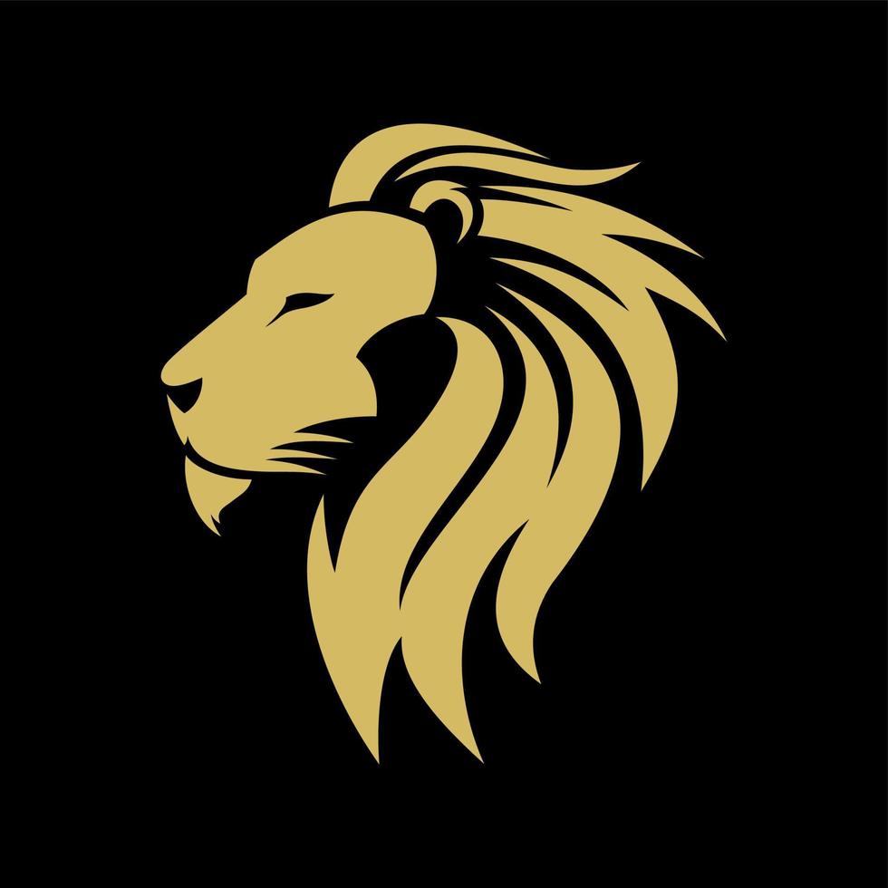 logo oro testa di leone vettore