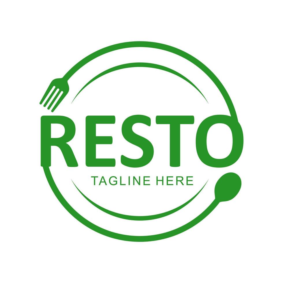 logo del cibo di resto vettore